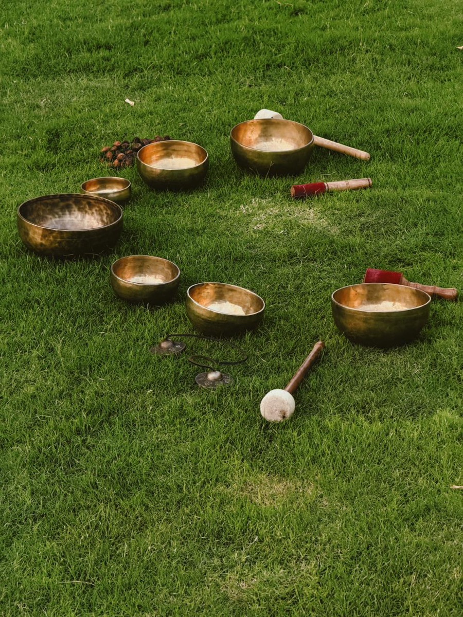 A set of Himalayan singing bowls
